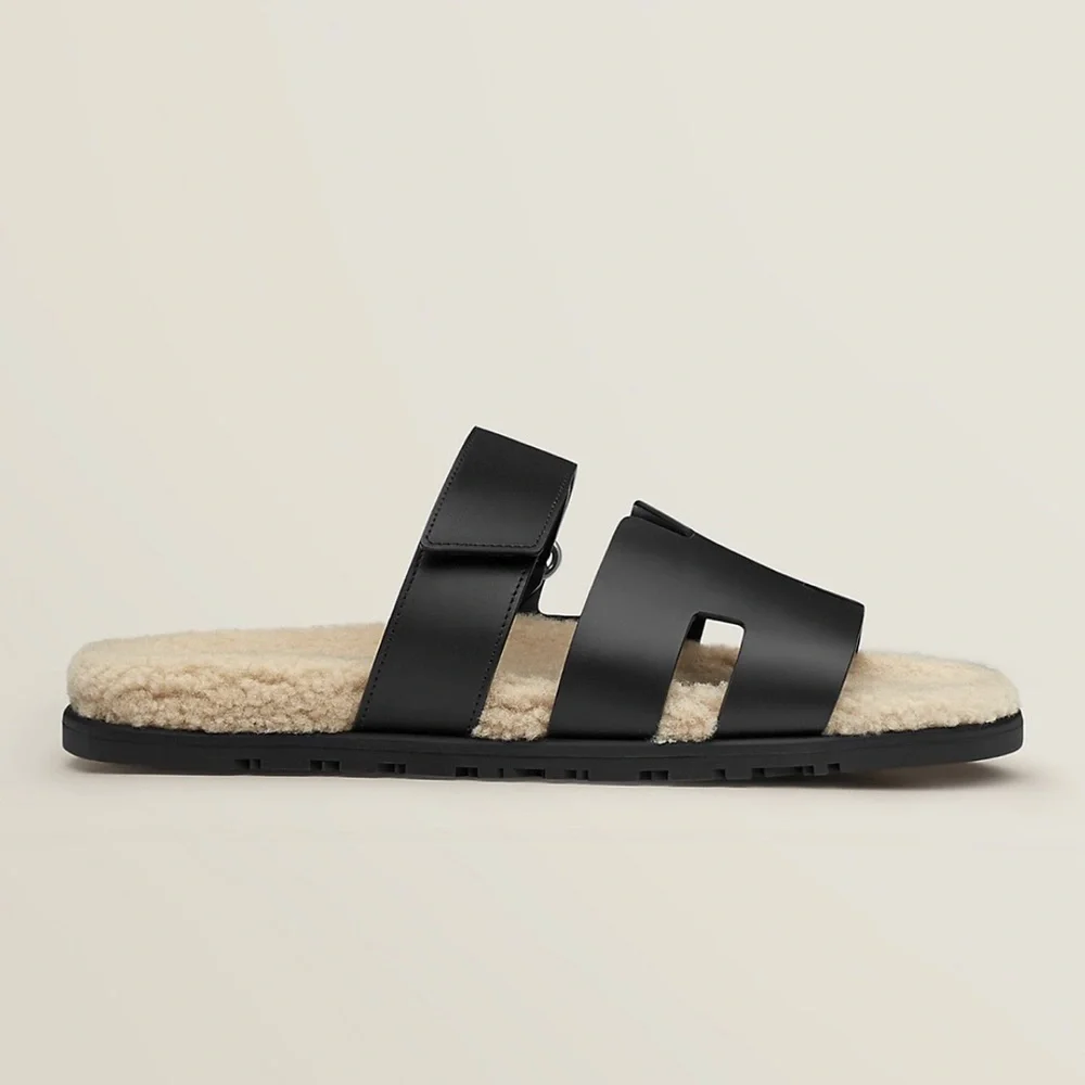 GUARANTEED AUTHENTIC!!! Hermes Chypre Shearling Slide Size 41 - Picture 3 of 10